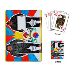 2 Yeti, 1 Text On Tibetan Flag, Playing Cards Single Design by creationtruth