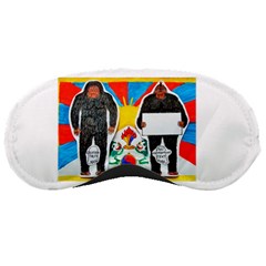 2 Yeti, 1 Text On Tibetan Flag, Sleeping Mask by creationtruth