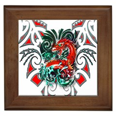 Tribal Dragon Framed Ceramic Tile by TheWowFactor