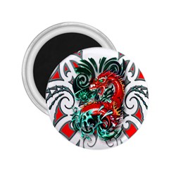 Tribal Dragon 2 25  Button Magnet by TheWowFactor