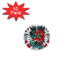 Tribal Dragon 1  Mini Button (10 Pack) by TheWowFactor