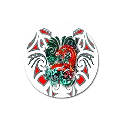 Tribal Dragon Magnet 3  (round) by TheWowFactor