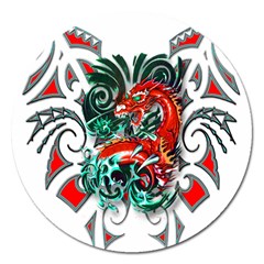 Tribal Dragon Magnet 5  (round) by TheWowFactor