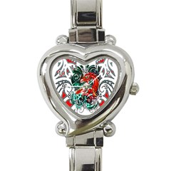 Tribal Dragon Heart Italian Charm Watch 