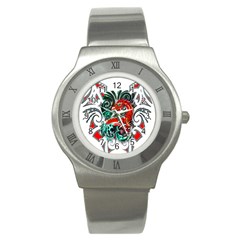 Tribal Dragon Stainless Steel Watch (slim)