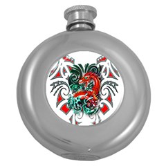 Tribal Dragon Hip Flask (round)