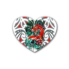 Tribal Dragon Drink Coasters (heart)