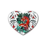 Tribal Dragon Drink Coasters (Heart) Front