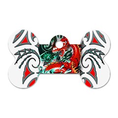 Tribal Dragon Dog Tag Bone (one Sided)