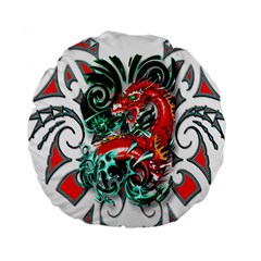 Tribal Dragon 15  Premium Round Cushion  by TheWowFactor