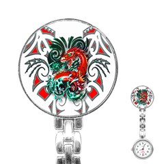 Tribal Dragon Stainless Steel Nurses Watch