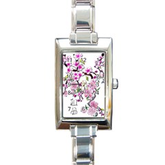 Cherry Bloom Spring Rectangular Italian Charm Watch