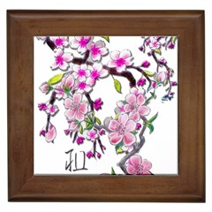 Cherry Bloom Spring Framed Ceramic Tile