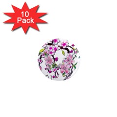 Cherry Bloom Spring 1  Mini Button Magnet (10 Pack)