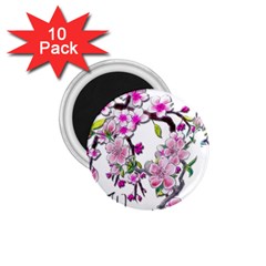 Cherry Bloom Spring 1 75  Button Magnet (10 Pack)