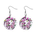 Cherry Bloom Spring Mini Button Earrings Front