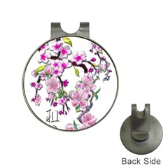 Cherry Bloom Spring Hat Clip With Golf Ball Marker