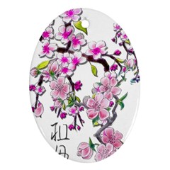 Cherry Bloom Spring Oval Ornament (two Sides)