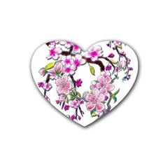 Cherry Bloom Spring Drink Coasters (heart)