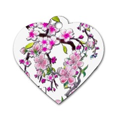 Cherry Bloom Spring Dog Tag Heart (one Sided) 