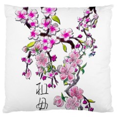 Cherry Bloom Spring Large Cushion Case (single Sided) 