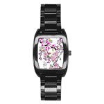 Cherry Bloom Spring Stainless Steel Barrel Watch Front