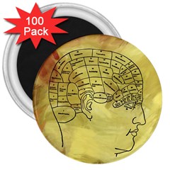 Brain Map 3  Button Magnet (100 Pack)