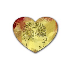 Brain Map Drink Coasters (heart) by StuffOrSomething