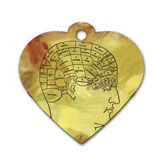 Brain Map Dog Tag Heart (one Sided) 