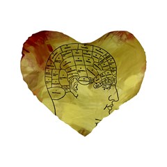 Brain Map 16  Premium Heart Shape Cushion 