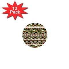 Aztec Grunge Pattern 1  Mini Button (10 Pack) by dflcprints