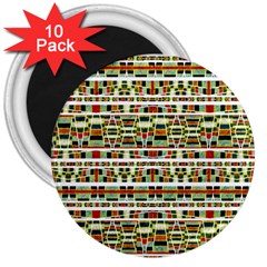 Aztec Grunge Pattern 3  Button Magnet (10 Pack)