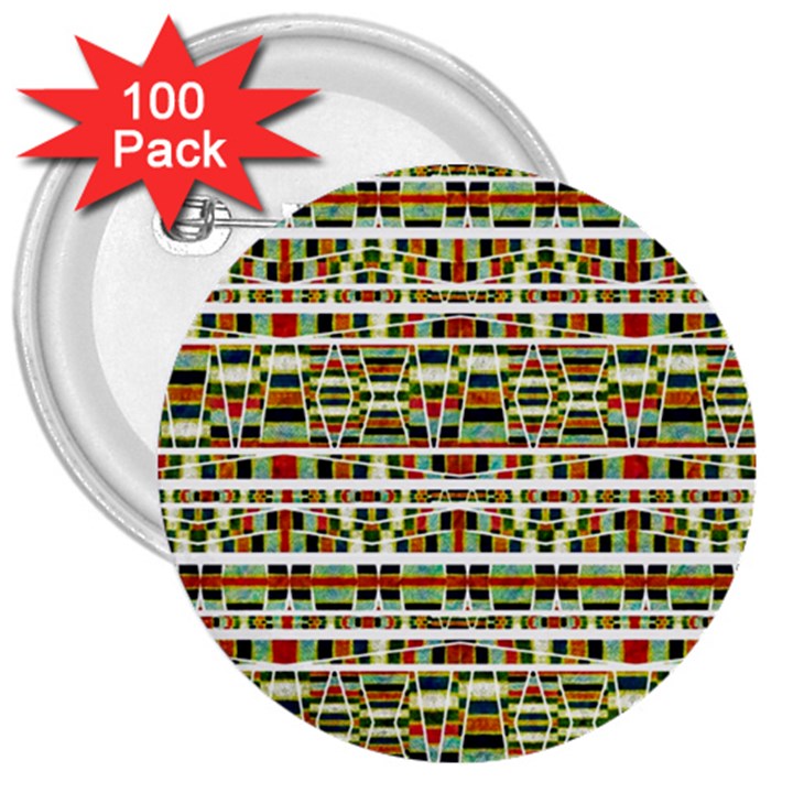 Aztec Grunge Pattern 3  Button (100 pack)