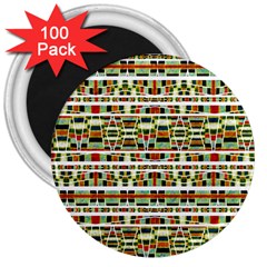 Aztec Grunge Pattern 3  Button Magnet (100 Pack)