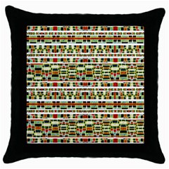 Aztec Grunge Pattern Black Throw Pillow Case