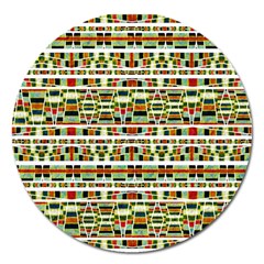 Aztec Grunge Pattern Magnet 5  (round) by dflcprints