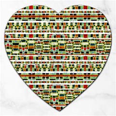 Aztec Grunge Pattern Jigsaw Puzzle (heart)