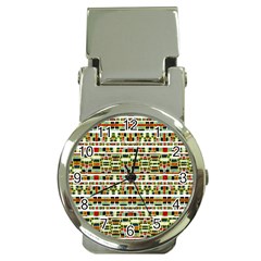 Aztec Grunge Pattern Money Clip With Watch by dflcprints