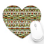 Aztec Grunge Pattern Mouse Pad (Heart) Front