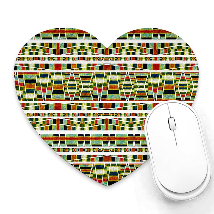 Aztec Grunge Pattern Mouse Pad (Heart)