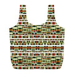 Aztec Grunge Pattern Reusable Bag (l) by dflcprints