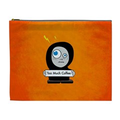 Orange Funny Too Much Coffee Cosmetic Bag (xl)