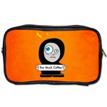 Orange Funny Too Much Coffee Travel Toiletry Bag (One Side) Front