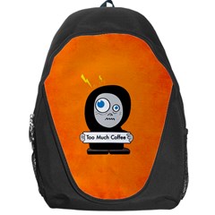 Orange Funny Too Much Coffee Backpack Bag