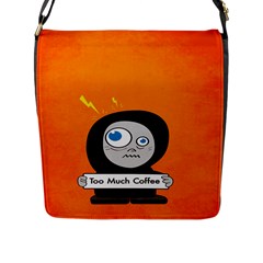 Orange Funny Too Much Coffee Flap Closure Messenger Bag (large)