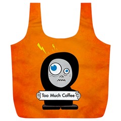 Orange Funny Too Much Coffee Reusable Bag (xl)