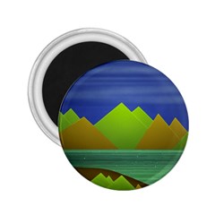 Landscape  Illustration 2.25  Button Magnet