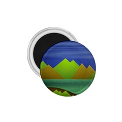 Landscape  Illustration 1.75  Button Magnet