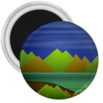 Landscape  Illustration 3  Button Magnet Front