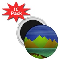 Landscape  Illustration 1.75  Button Magnet (10 pack)